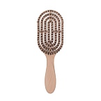 Расческа массажная для волос натуральная щетина Бежевая Hair Brush Solomeya