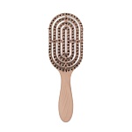 Расческа массажная для волос натуральная щетина Бежевая Hair Brush Solomeya