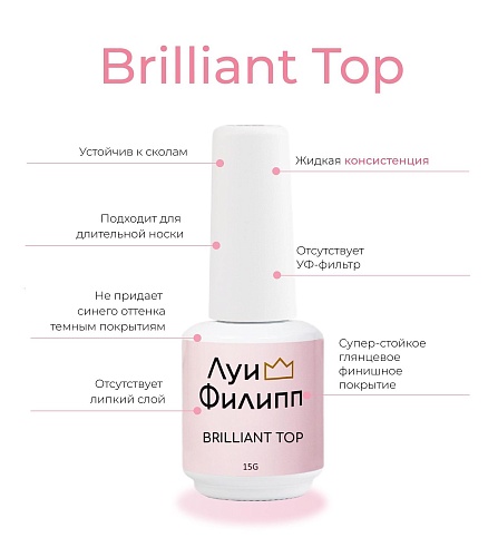 Топ глянцевый для ногтей Brilliant Луи Филипп 15 мл