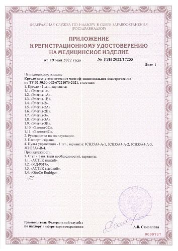 Косметологическое кресло Элегия-03 3 мотора белый