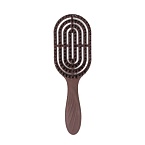 Расческа массажная для волос натуральная щетина Коричневая Hair Brush Solomeya