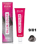 9,81 Крем-краска перманентная блондин жемчужно-пепельный Ollin Color Ollin Professional 100 мл