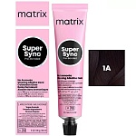 1A Крем-краска для волос иссиня-черный пепельный Super Sync Pre-Bonded Matrix 90 мл