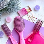 Щетка парикмахерская Spider Classic 1502 розовая глянцевая размер L I love my hair
