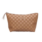 Косметичка для аксессуаров Шашки коричневая Dewal Beauty 23*8,5*17 см