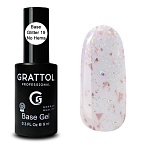19 База-глиттер для ногтей каучуковая Rubber Base Glitter No Hema Grattol 9 мл