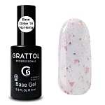 19 База-глиттер для ногтей каучуковая Rubber Base Glitter No Hema Grattol 9 мл