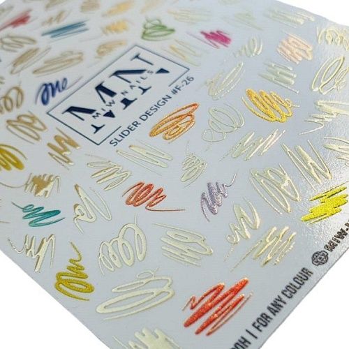 26F Слайдеры для дизайна ногтей Фольгированый Miw Nails 2 гр