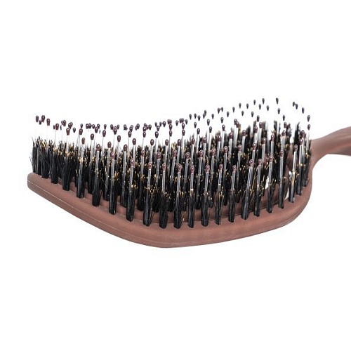 Расческа массажная для волос натуральная щетина Коричневая Hair Brush Solomeya