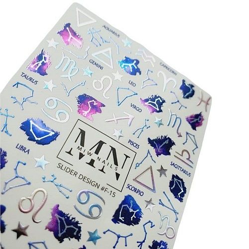 15F Слайдеры для дизайна ногтей Фольгированый Miw Nails 2 гр