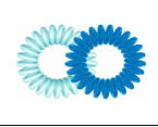 Резинка для волос пружинка в сине-голубых тонах размер 3,5 см пластик  Rinova 2шт