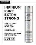 Лак для укладки волос экстра сильной фиксации без отдушек Infinium Pure L'oreal Professionnel 300 мл