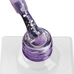 13 Полигель для ногтей жидкий с голографической поталью лиловый Poly Gel TNL 10 мл