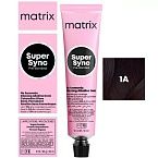 1A Крем-краска для волос иссиня-черный пепельный Super Sync Pre-Bonded Matrix 90 мл