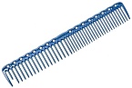 Расческа для стрижки комбинированная Carbon Grip+RoundTooth синяя ср. мягкости Y.S.Park 185 мм