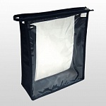 Косметичка шитьё пвх, бок-нейлон черная KM Cosmetic 17*7*21 см