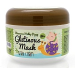 Крем-маска для лица ночная Улиточный Муцин Milky Piggy Glutinous 80% Mask Elizavecca 100 гр