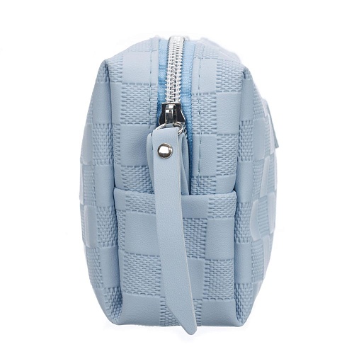 Косметичка для аксессуаров Шашки голубая Dewal Beauty 19,5*6*10 см