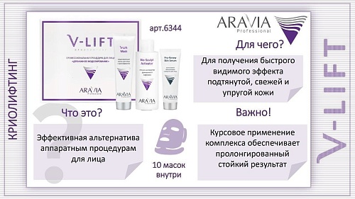 Комплекс для лица профессиональная процедура Дренажное моделирование Aravia Professional