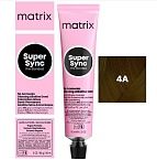 Краситель для волос безаммиачный 4A шатен пепельный Matrix Super Sync Pre-Bonded 90 мл