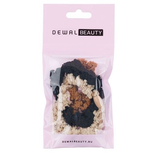 Резинки для волос бежевый, коричневый, черный Dewal Beauty 3 шт