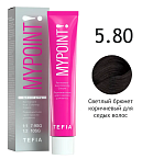 5,80 Крем-краска для седых волос светлый брюнет коричневый MyPoint Special Grey Tefia 60 мл
