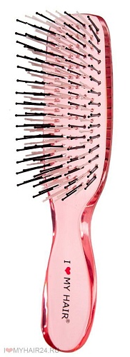 Щетка парикмахерская Русалочка 1803 розовая прозрачная размер S I love my hair