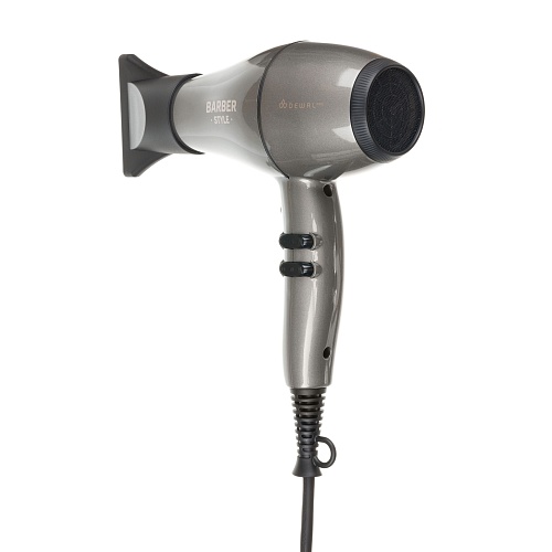 Фен для волос Barber Style Compact ионизация 2 насадки 2200 Вт темная сталь BLDC мотор Dewal Pro