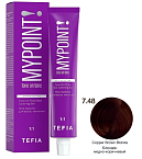 7,48 Гель-краска для волос блондин медно-коричневый Tone On Tone Hair Coloring Tefia 60 мл