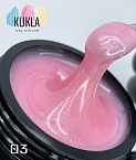 03 Гель для наращивания ногтей с шиммером розовый Блеск бриллиантов Kukla Gel 15 мл